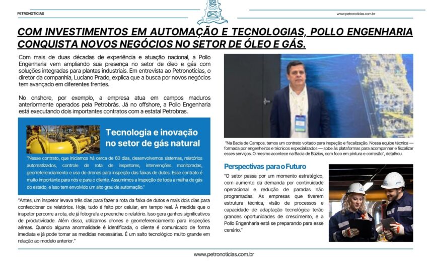 Pollo Engenharia é destaque na Petronotícias
